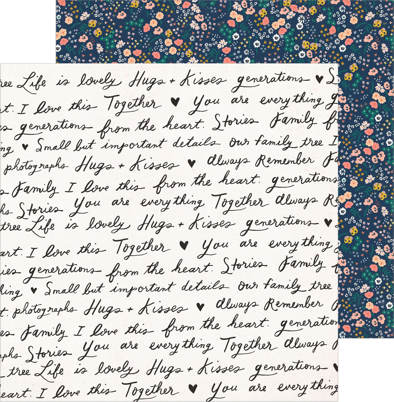 American Crafts Maggie Holmes Heritage Double-Sided Cardstock 12"X12" - Handwritten