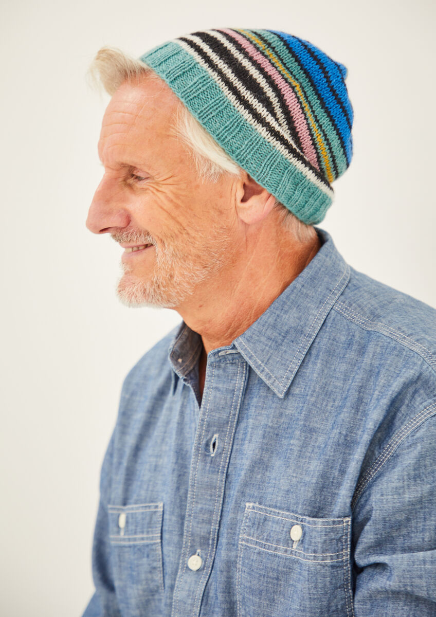 Arne&Carlos Leif Stripe Hat in Rowan Norwegian Wool - 04101