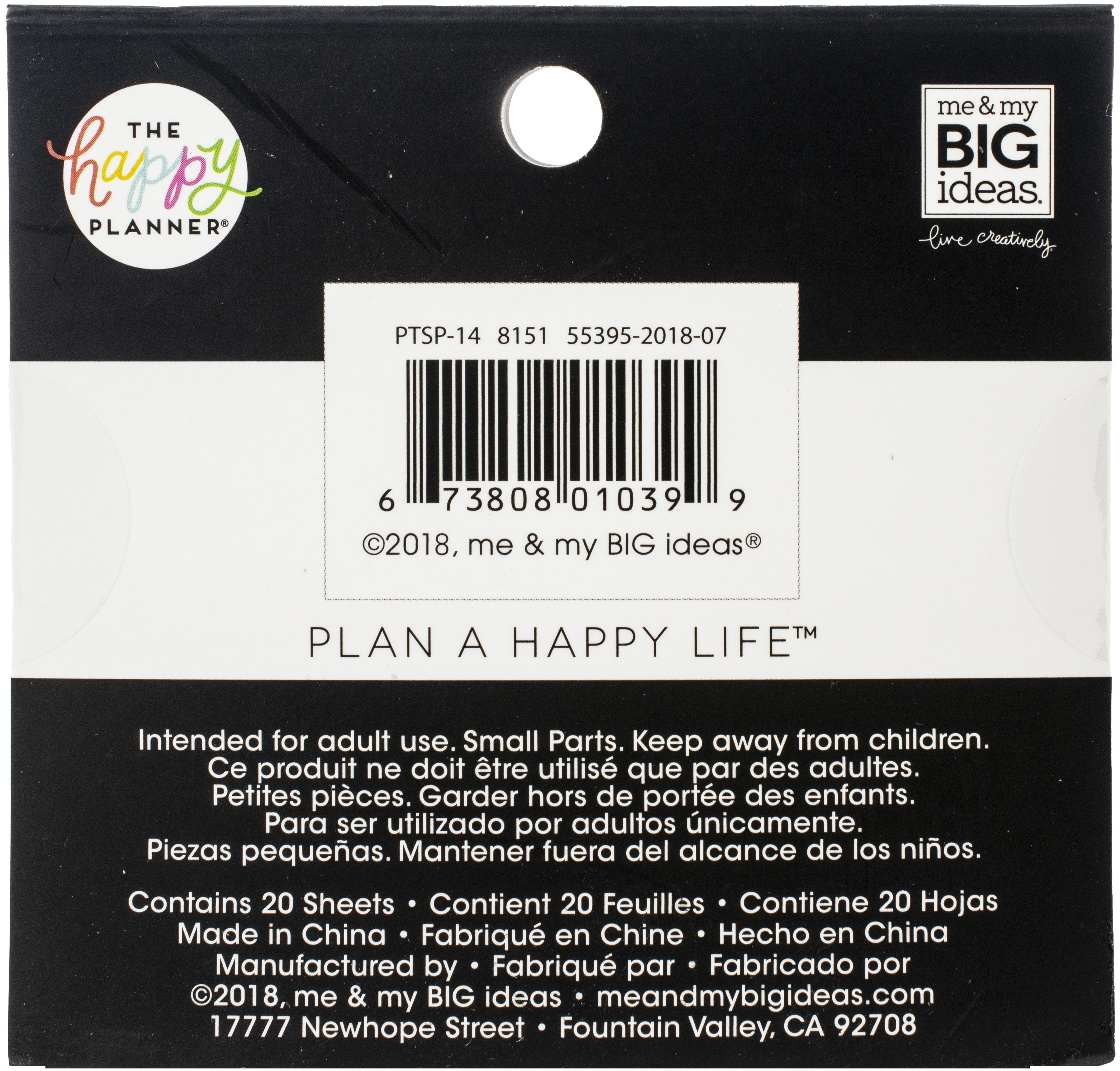 Happy Planner Tiny Sticker Pad - Black & White, 37/Pkg
