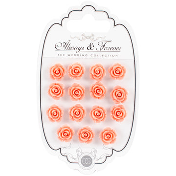 Craft Consortium Always & Forever Resin Flowers 15/Pkg - Peach