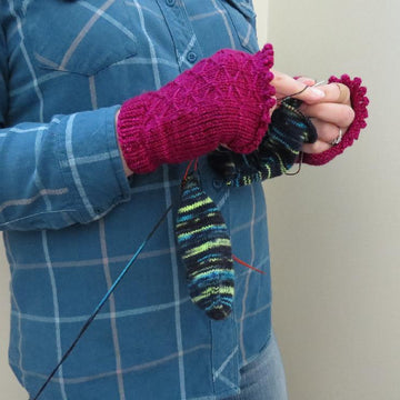 Quilted Spring Fingerless Mittens