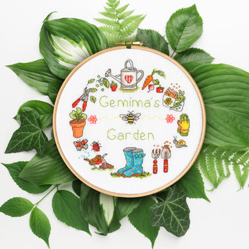 Bothy Threads My Garden Cross Stitch Kit - 17.5cm circle