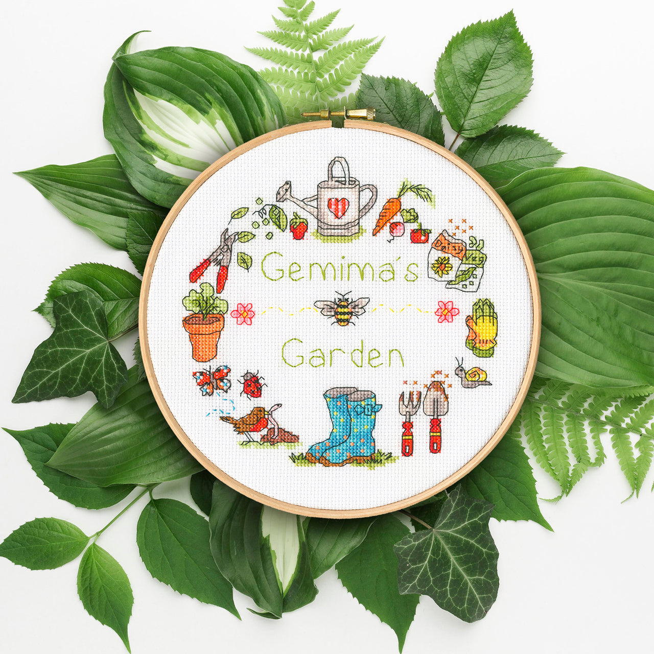 Bothy Threads My Garden Cross Stitch Kit - 17.5cm circle