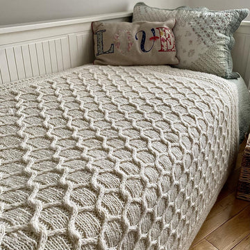 Cabled Trellis Blanket