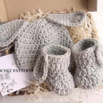 Bunny Baby Hat and Booties