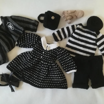 Toy knitting patterns - Wednesday doll clothes