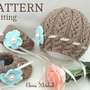 Knitted Baby Set Baby Girl Baby Booties and Hat
