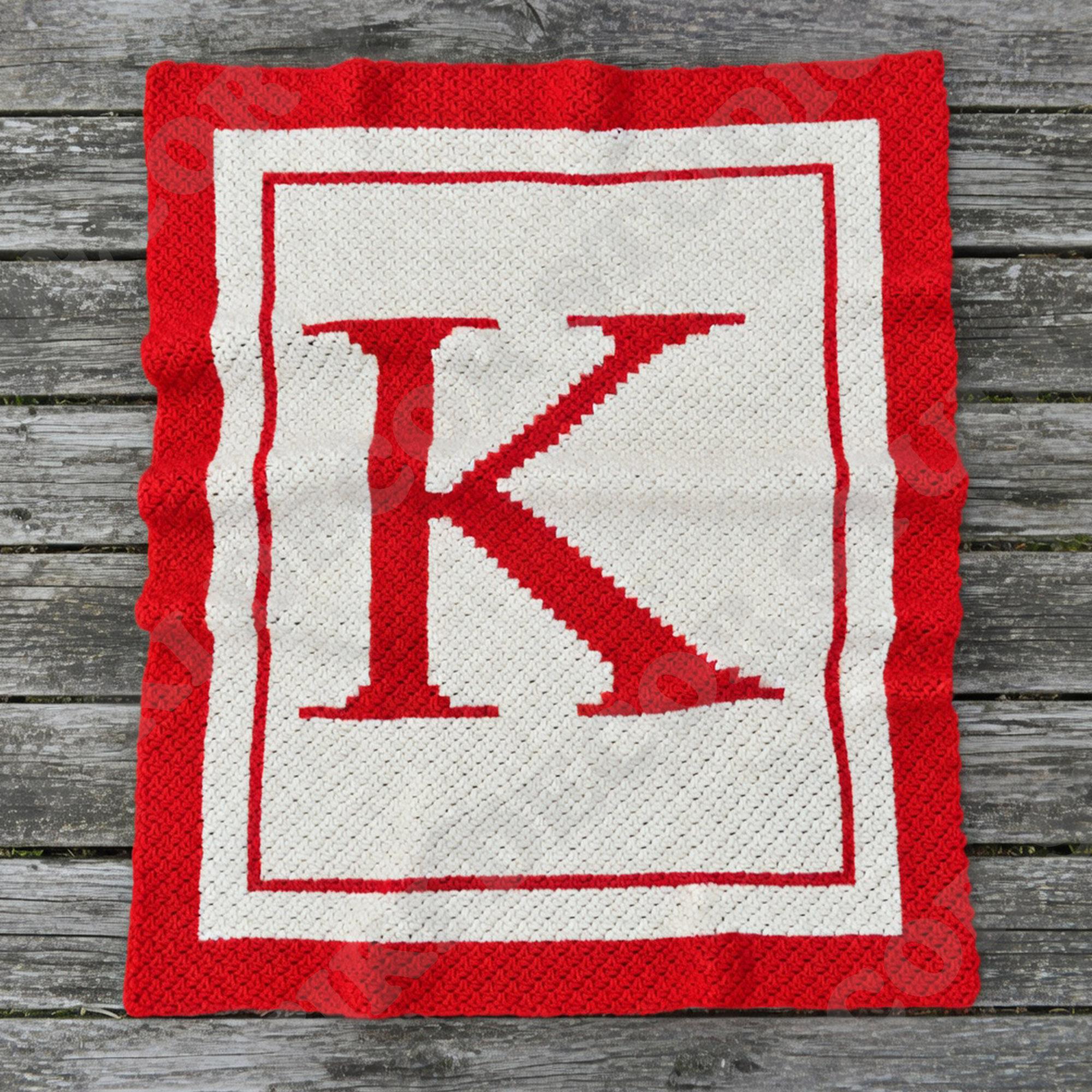 Letter K Blanket C2C CROCHET PATTERN