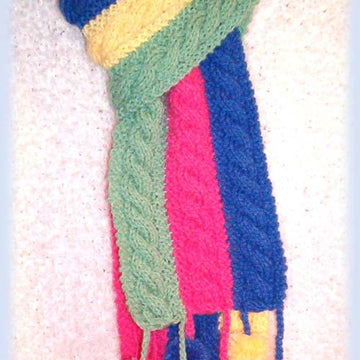 Cabled PomPom Scarf 159