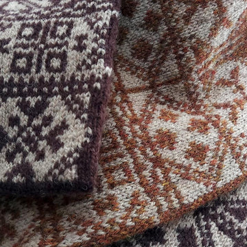 Fair Isle Scarf in Browns and Tan