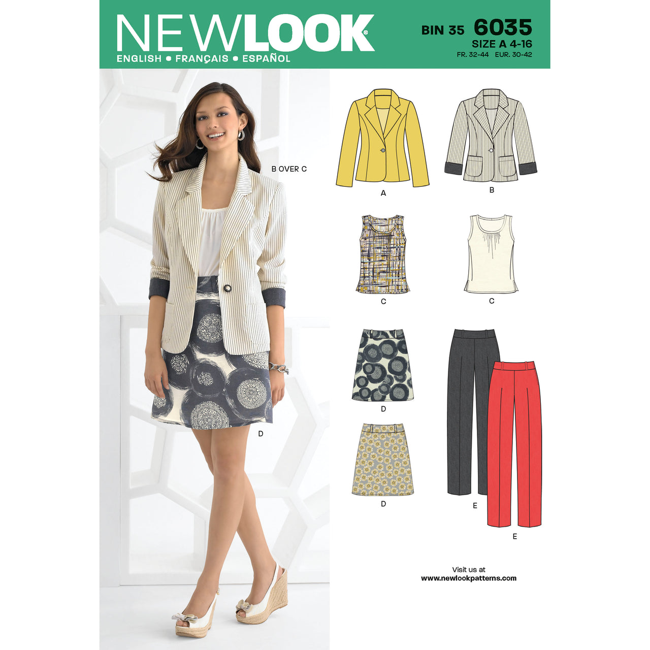 New Look Misses' Separates 6035 - Paper Pattern, Size A (4-6-8-10-12-14-16)