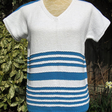 2 Tone Striped V Neck Sweater