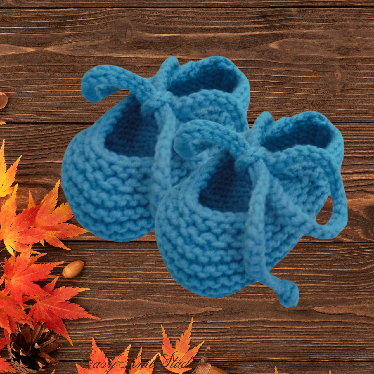 Easy Knit Baby Booties Pattern PDF – Tie-Up Newborn Shoes