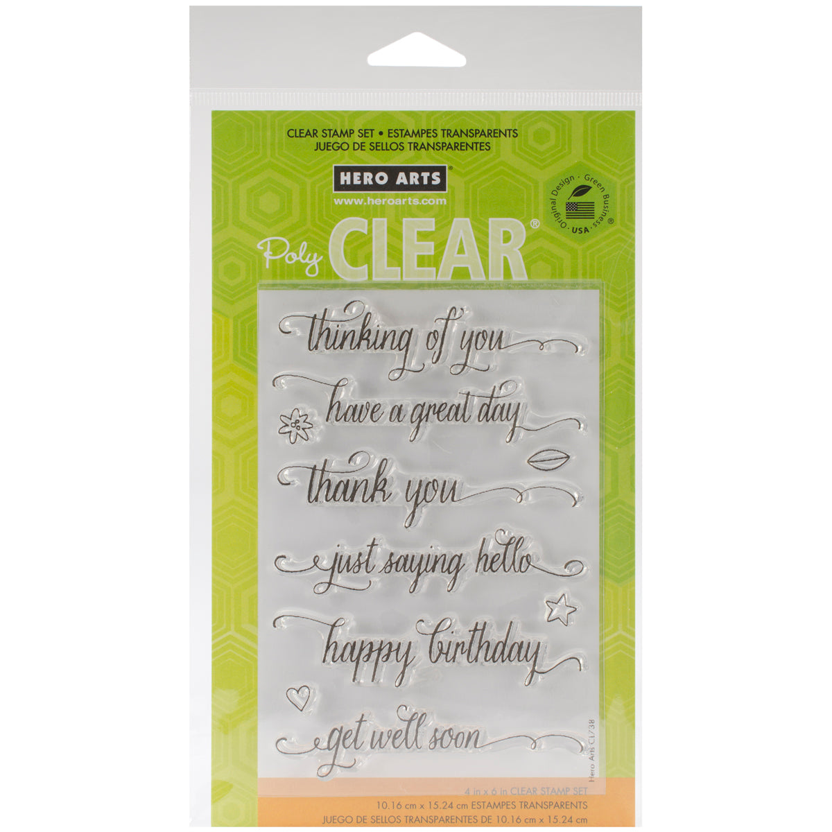 Hero Arts Clear Stamps 4"X6" - Messages W/Flourish