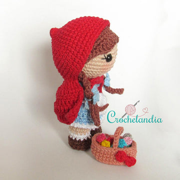 Little Red Riding Hood amigurumi doll - crochet pattern by Crochelandia