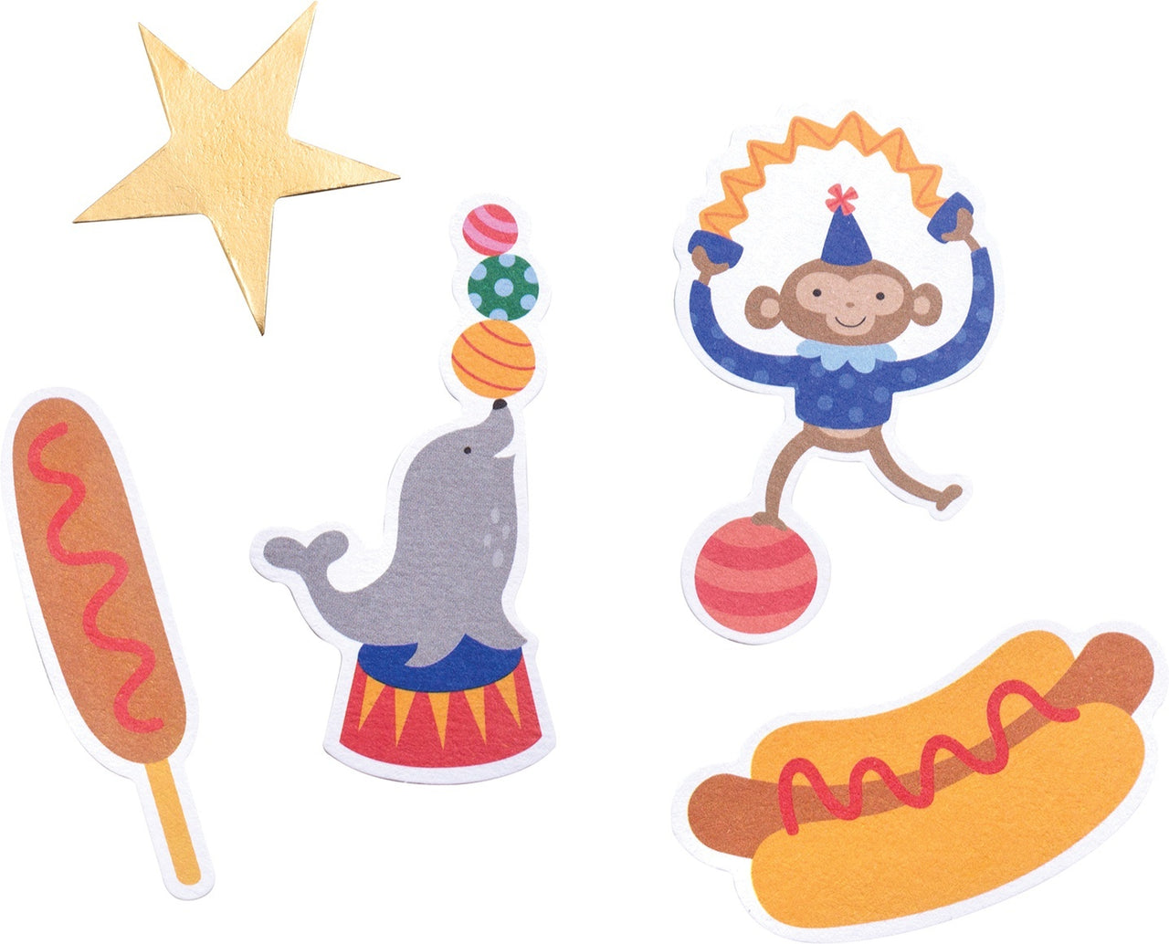 American Crafts Big Top Dreams Ephemera Cardstock Die-Cuts 40/Pkg - Icons W/Gold Foil Accents