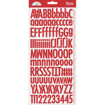 Doodlebug Skinny Cardstock Alpha Stickers 6"x13" 2/Pkg - Ladybug