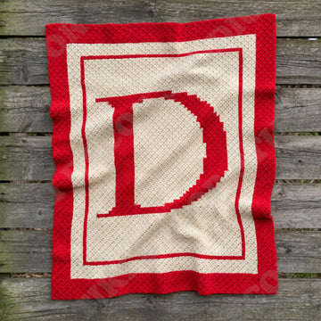 Letter D Blanket C2C CROCHET PATTERN | Baby Shower Afghan