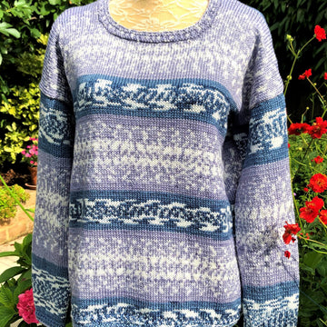 Mock Fair-Isle Easy Knit Sweater