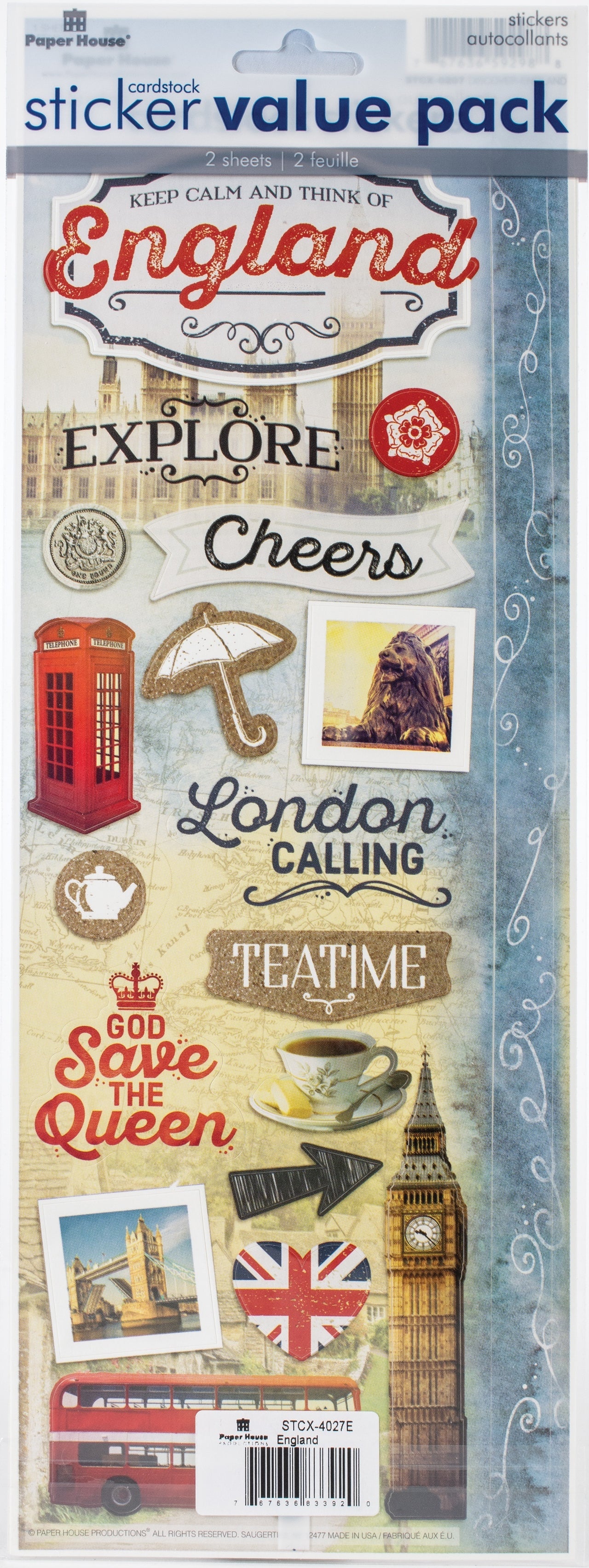 Paper House Cardstock Sticker 2/Pkg - London