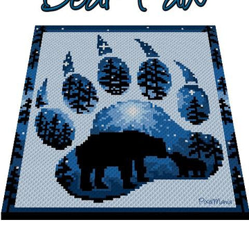 BEAR PAW - graph for crochet c2c blanket