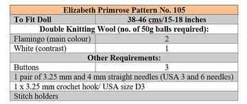 Raindrops Bodysuit and Hat Knitting Pattern for 38–46 cm Dolls – P105 – Elizabeth Primrose Patterns