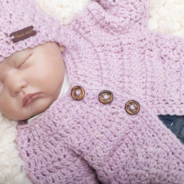 Round neck newborn cardigan 001