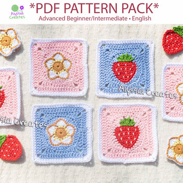 Strawberry Themed Granny Squares