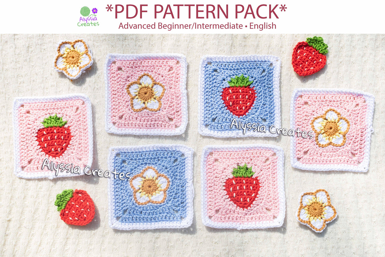 Strawberry Themed Granny Squares