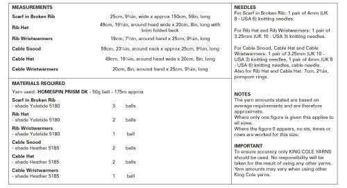 Accessories in in King Cole Homespun Prism DK - P5999 - Leaflet