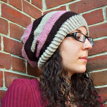 Simple Striped Slouchy Beanie Cap Hat