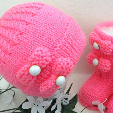 Knitting PATTERN Cute Baby Set Baby Shoes and Hat