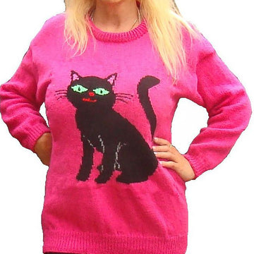 Childrens & Adults Black Cat Jumper