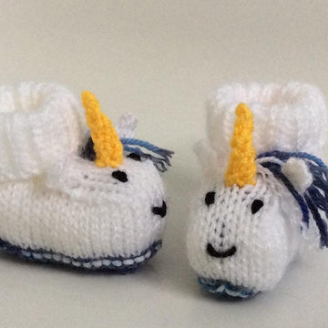 Unicorn baby booties