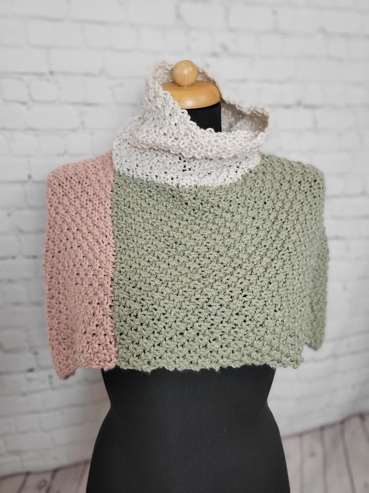 Mossy Turtleneck Poncho
