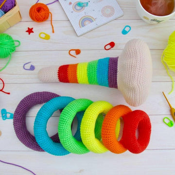 Rainbow stacking rings