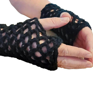 Fingerless Fishnet Crochet Gloves