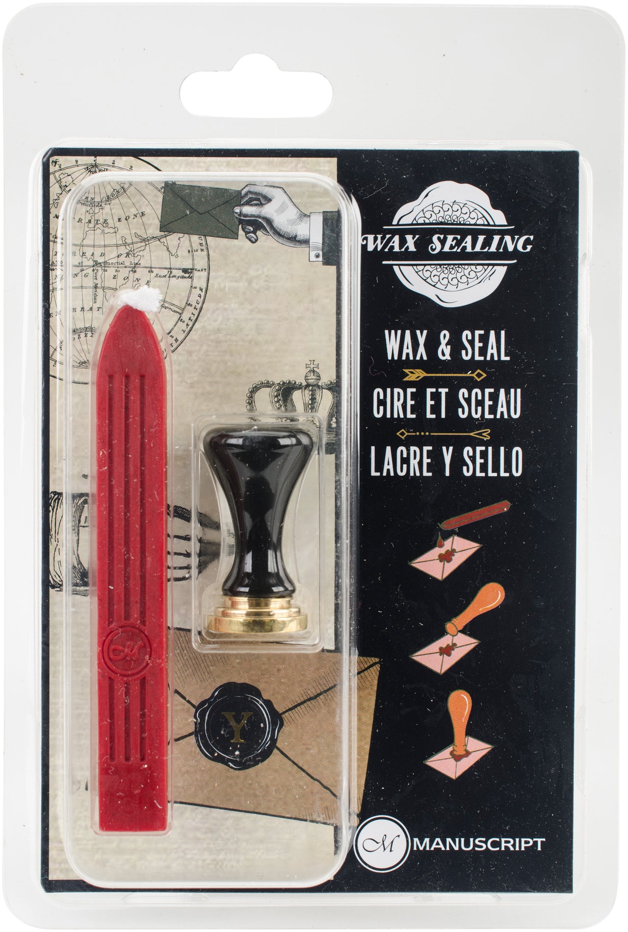 Manuscript Pen Manuscript Short Handle Design Sealing Set W/Red Wax - Y