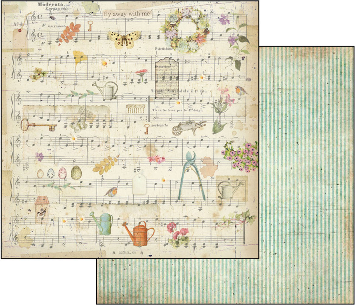 Stamperia Intl Stamperia Double-Sided Cardstock 12"X12" 10/Pkg - Score/Watering Can