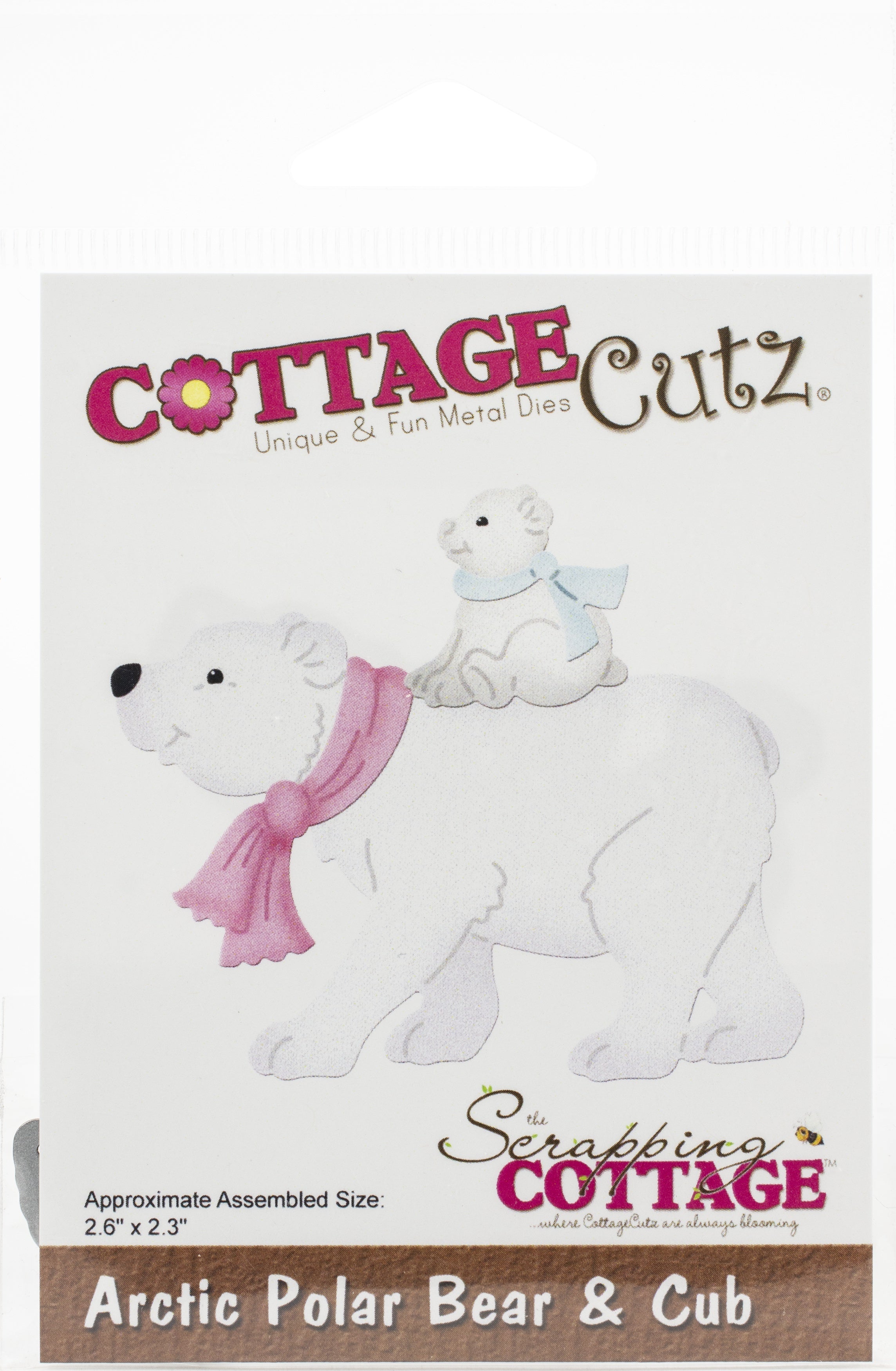 CottageCutz Dies - Arctic Polar Bear & Cub, 2.6"X2.3"