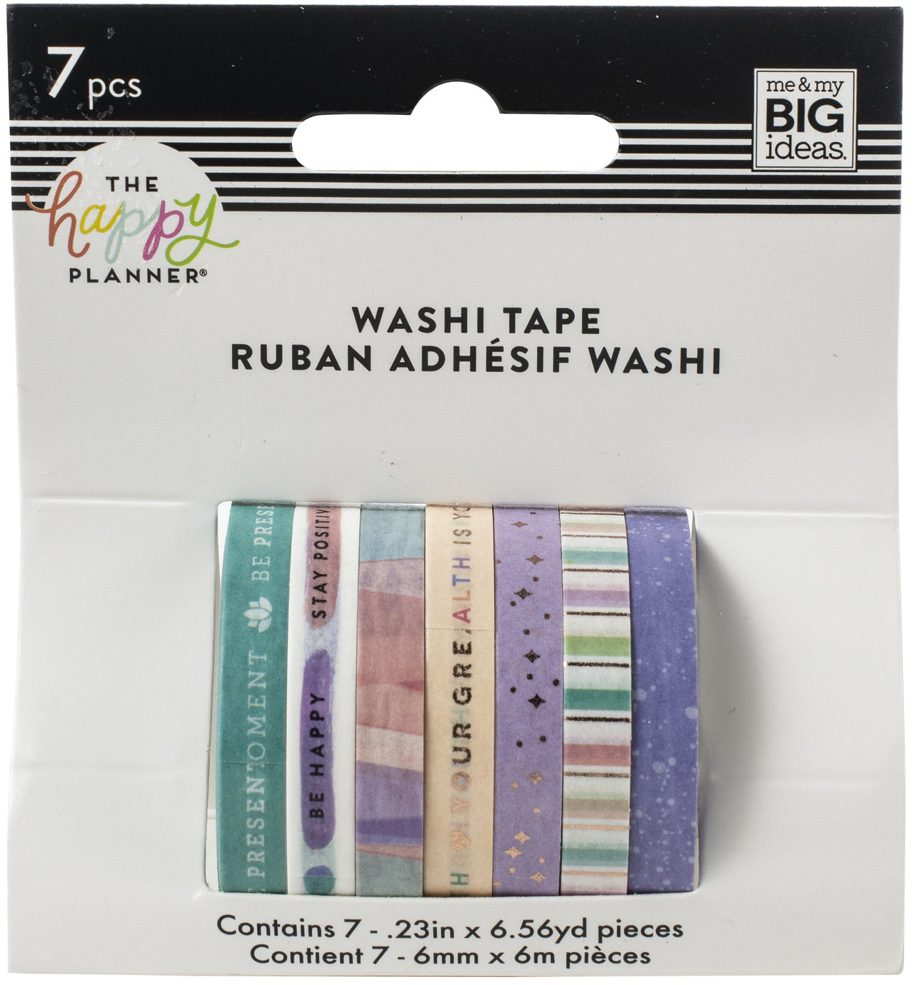 Happy Planner Skinny Washi Tape 7/Pkg - Wellness