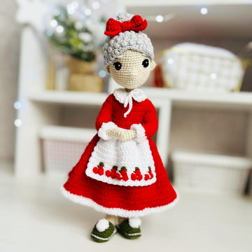 Amigurumi doll, crochet doll pattern, doll clothes crochet pattern, Santa Claus and Mrs. Claus