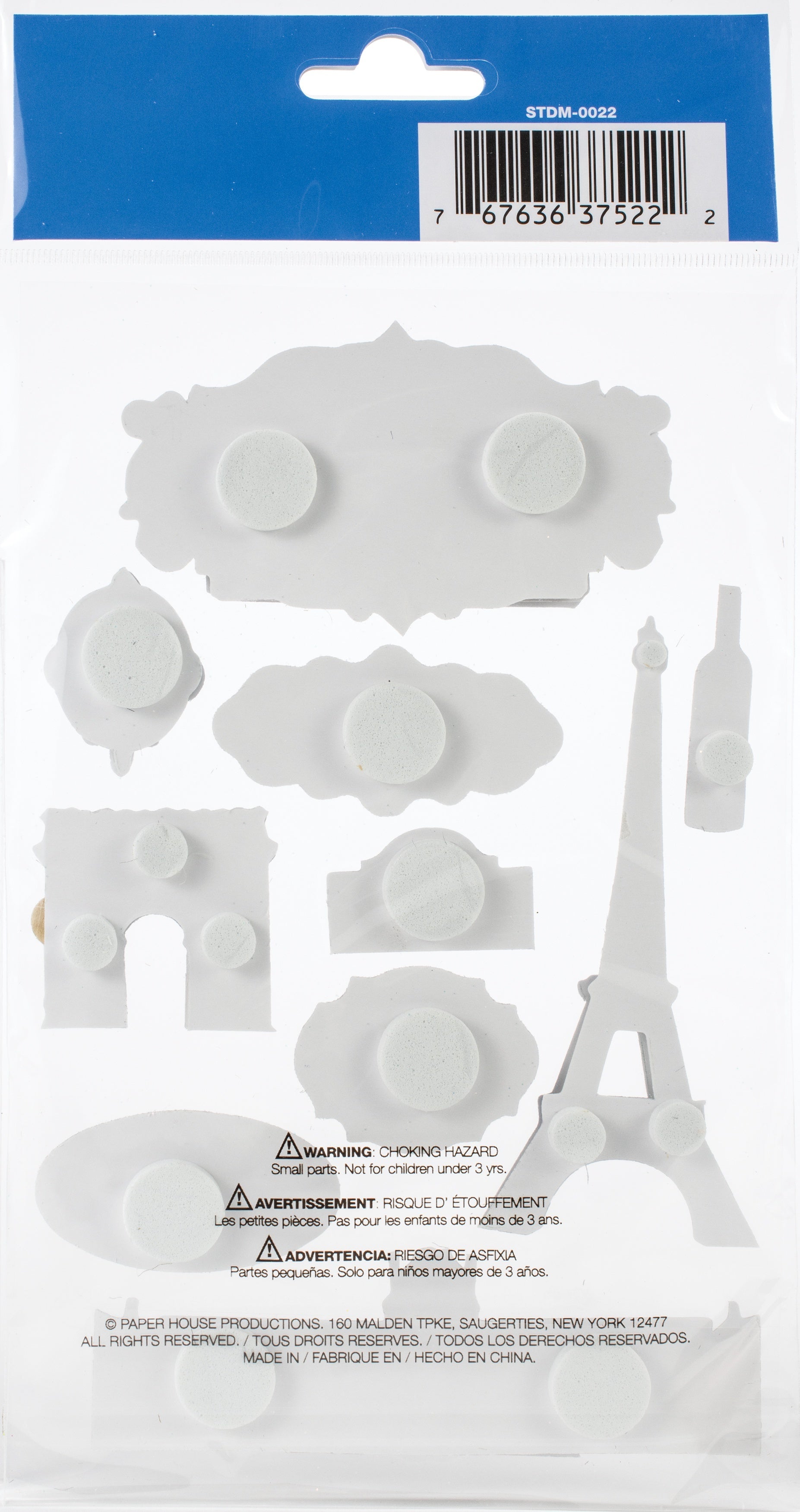 Paper House 3D Stickers 4.5"X7.5" - Paris