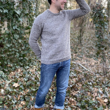 Button Shoulder Raglan Pullover Sweater