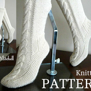 Pattern Home Shoes Knit Indoor Shoes Women Long Socks