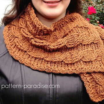 Cable Button Scarf 12-068