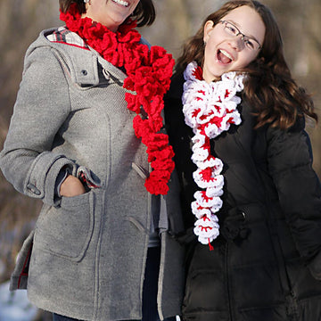 Candy Cane (Red) Ruffles Scarf