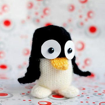 New Year Penguin in hat with Christmas tree