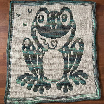 Froggy LovePrints Blanket - Overlay Mosaic Crochet Pattern