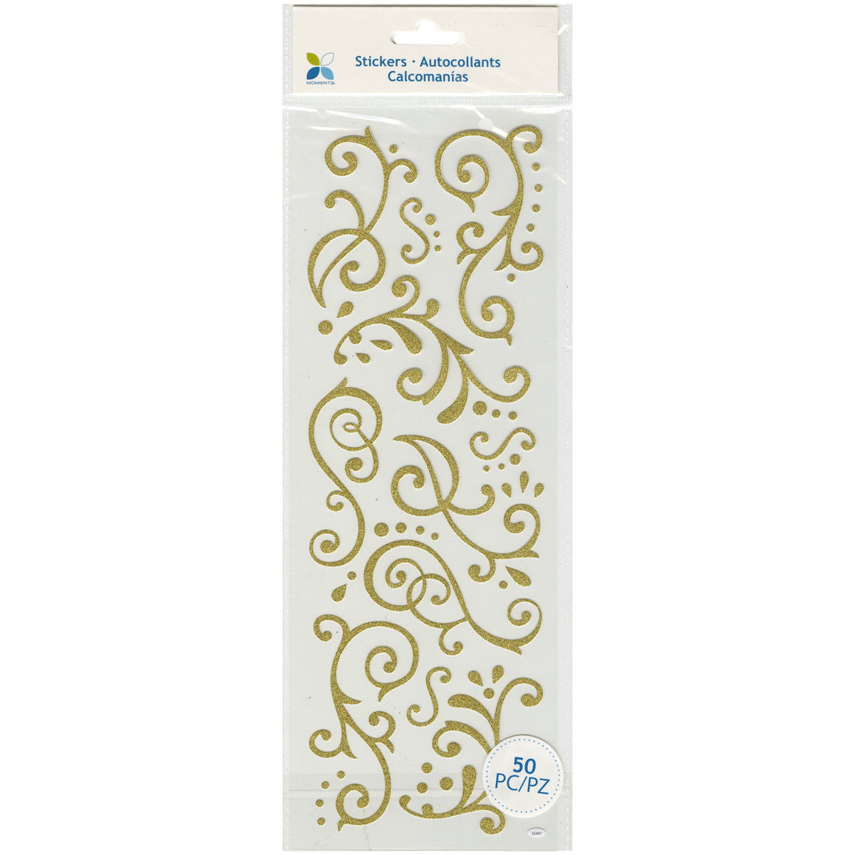 Momenta Glitter Stickers - Gold Flourishes